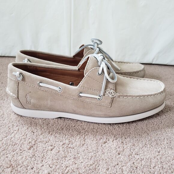 Polo Ralph Lauren Suede Merton Boat Shoe Size 9 Mens WORN ONCE Milkshake Brown main image 6
